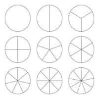 segmento fetta icona. torta grafico modello. cerchio sezione grafico linea arte. 1,2,3,4,5,6,7,8,9 segmento infografica. diagramma ruota parti. geometrico elemento.