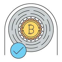 verificato bitcoin icona, adatto per un' largo gamma di digitale creativo progetti. vettore