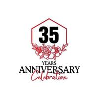 35 anni anniversario logo, lussuoso anniversario vettore design celebrazione