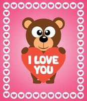 San Valentino giorno sfondo carta con orso vettore