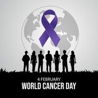 contento mondo cancro giorno illustrazione. 4 febbraio vettore
