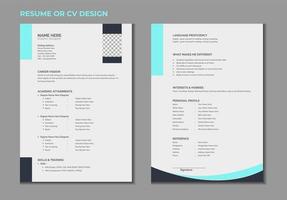 Doppio pagine professionale creativo CV o curriculum vitae modello design per un' creativo persona su bianca sfondo vettore