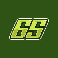 da corsa numero 65 logo design vettore