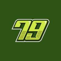 da corsa numero 79 logo design vettore