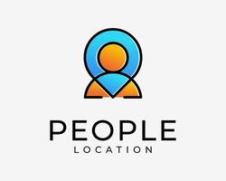 persone persona profilo utente astratto perno carta geografica Posizione pointer navigazione colorato vettore logo design
