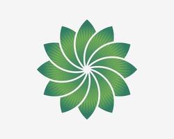 le foglie mandala etnico decorativo orientale floreale foglia naturale circolare simmetrico vettore logo design