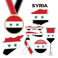 elementi collezione con il bandiera di Siria design modello vettore