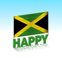 Giamaica indipendenza giorno. semplice Giamaica bandiera e tabellone nel il cielo. 3d lettering modello. pronto speciale giorno design Messaggio. vettore