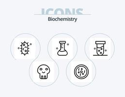 biochimica linea icona imballare 5 icona design. dna. biochimica. laboratorio. atomo. chimica vettore