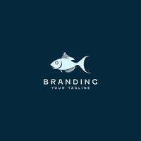 minimo pesce logo design modello vettore