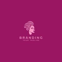 elegante donna logo design modello vettore