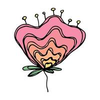 semplice fiore clipart. mano disegnato floreale scarabocchio. per Stampa, ragnatela, disegno, arredamento, logo vettore