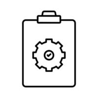 lista di controllo icona illustrazione con Ingranaggio. icona relazionato per progetto gestione. linea icona stile. semplice vettore design modificabile