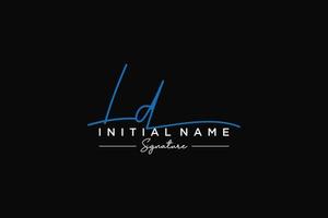 iniziale ld firma logo modello vettore. mano disegnato calligrafia lettering vettore illustrazione.