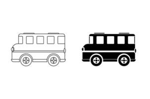 scuola autobus icona. carino cartone animato stile per bambini. modificabile file formato. vettore