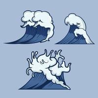 mare onda vettore azione illustrazione