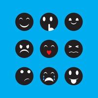 collezione di vettore nero emoticon