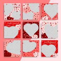sociale media inviare per San Valentino giorno con rosa toni. il concetto di saluti per febbraio 14 nel sociale reti. vettore
