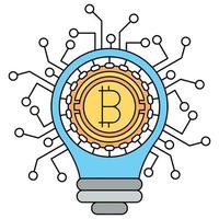 bitcoin idea icona, adatto per un' largo gamma di digitale creativo progetti. vettore