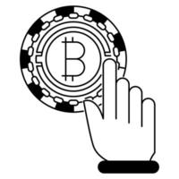 clic su bitcoin icona, adatto per un' largo gamma di digitale creativo progetti. vettore