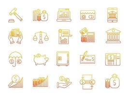 bancario icone, adatto per un' largo gamma di digitale creativo progetti. vettore