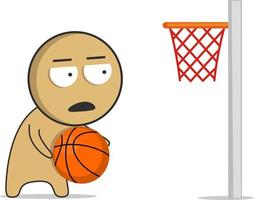 pallacanestro giocatore lanci il palla in il squillare vettore