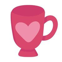scarabocchio clipart carino rosa tazza per amore vettore