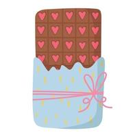 scarabocchio clipart bar di cioccolato con cuori vettore