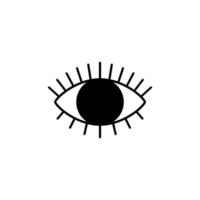 inattivo occhio icona con ciglia per un' sito web o applicazione, come bene come un' silhouette per laser taglio. occhio trattamento clinica logo.vettore illustrazione isolato su bianca. vettore