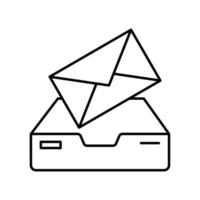 cassetta postale o Conservazione icona per e-mail Posta in arrivo con Busta vettore