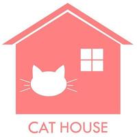 gatto Casa logo design modello illustrazione. Là siamo gatto e Casa. vettore