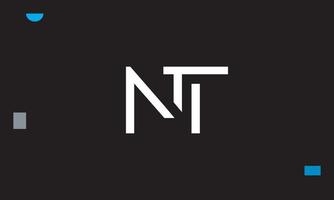 alfabeto lettere iniziali monogramma logo nt, tn, n e t vettore