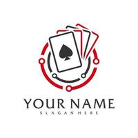 Tech poker logo vettore modello, creativo poker logo design concetti