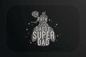 super papà forma nube maglietta design vettore