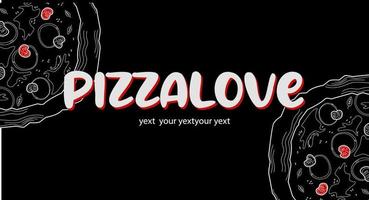 bandiera per pubblicità Pizza. Pizza menù. pizzeria aviatore sconto. buio di moda moderno design per sociale media e Stampa vettore