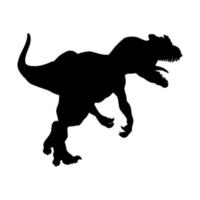 nero realistico silhouette di un' dinosauro su un' bianca sfondo. allosauro. vettore illustrazione