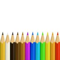 realistico colorato matite come un' modello o sfondo. vettore illustrazione.