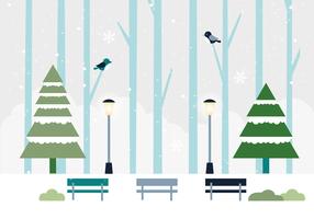 Design piatto gratuito Vector Winter Landscape