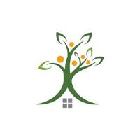 vettore del modello del logo dell'albero genealogico