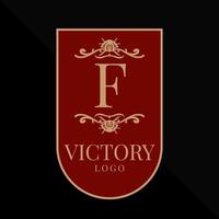 lettera f glorioso vittoria logo vettore design elemento
