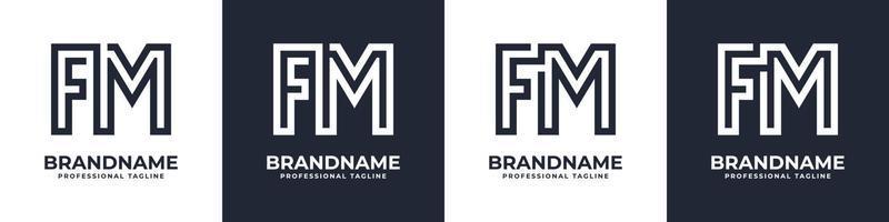 semplice fm monogramma logo, adatto per qualunque attività commerciale con fm o mf iniziale. vettore