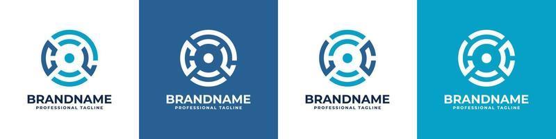 lettera cl o lc globale tecnologia monogramma logo, adatto per qualunque attività commerciale con cl o lc iniziali. vettore