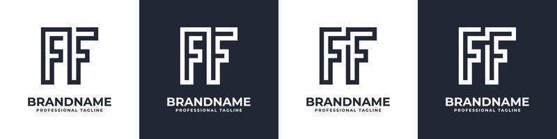 semplice f monogramma logo, adatto per qualunque attività commerciale con f o ff iniziale. vettore