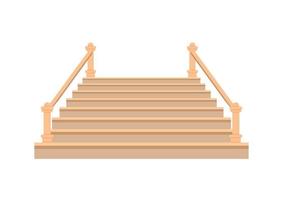 cartone animato isolato di legno e pietra scale, legna scala e scala. moderno scala voli senza ringhiere, decorativo di legno passo battistrada e roccia alzate, Casa e castello interno oggetti eps 10 vettore