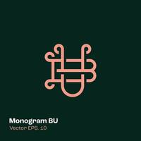 monogramma logo bu vettore