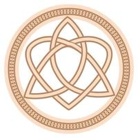 triquetra cuore celtico infinito nodo, un' slavo simbolo abbellito con scandinavo modelli. beige di moda vettore