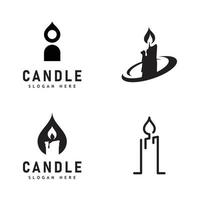 candela leggero fiamma logo design illustrazione vettore