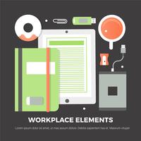 Elementi di Office digitali vettoriali gratis Design piatto
