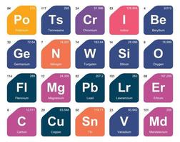 20 preiodico tavolo di il elementi icona imballare design vettore