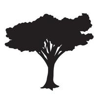 semplice piatto styled nero albero silhouette. naturale tronco vettore illustrazione icona isolato su bianca sfondo. botanico decorazione opera d'arte.